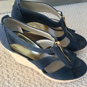 Michael Kors Blue Wedge Sandals Never Worn
